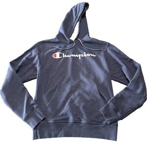 Champion Hoodie Women's Blue Relaxed Logo Sweatshirt Size S